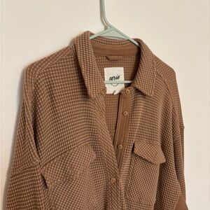 Aerie Tan Plaid Button-Up Shirt